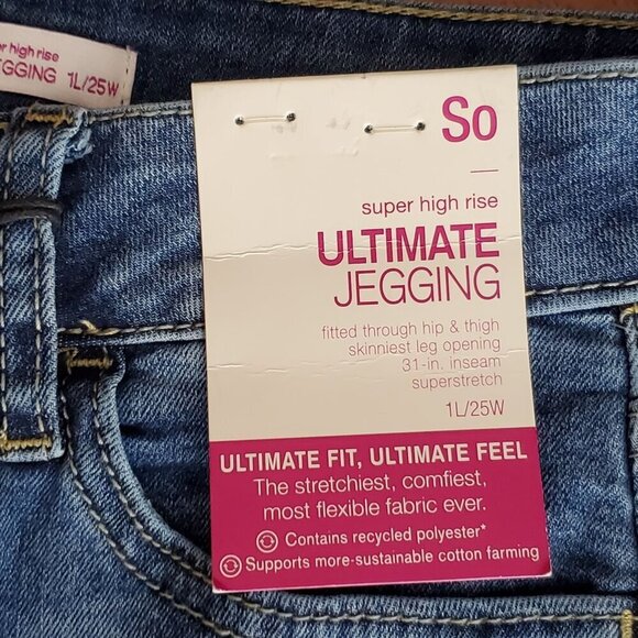 So Super High Rise Ultimate Jegging 1L/25W Skinny Fit Distressed Stretch 25x31 - Picture 5 of 13